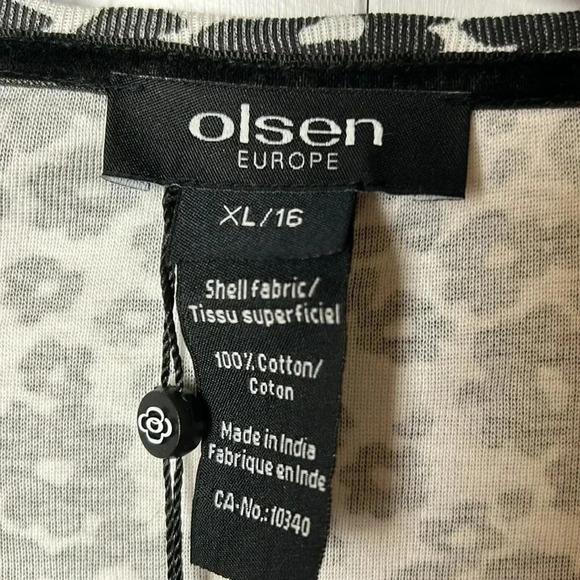 NWT  Olsen Europe XL ,100 cotton ,long sleeve , ditzy floral top. Scoop neckline - Picture 6 of 10